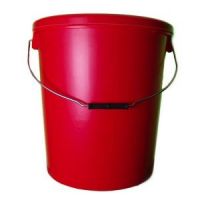 25l red plastic bucket with lid
